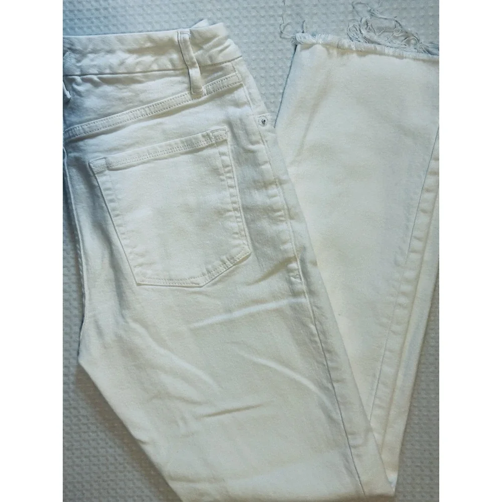 Good American Size 6/28 Raw Hem - Mid Rise - White - Jeans - Ankle (27